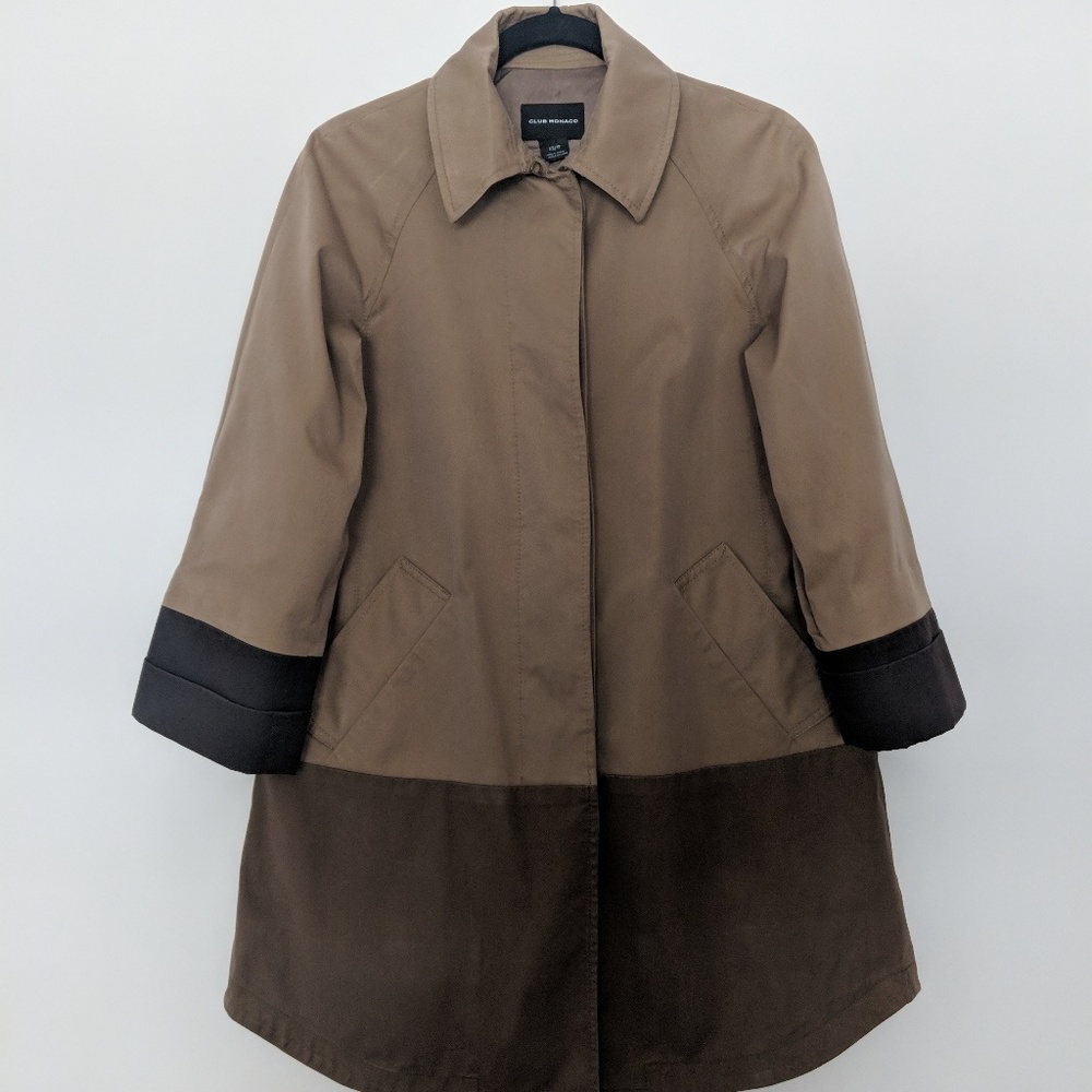 Club Monaco Color Block Tan Coat